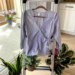Summer striped wrap top